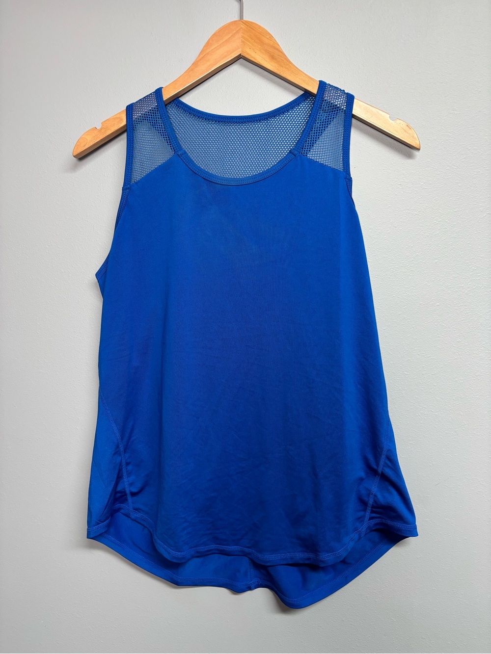 Women’s Blue Mesh-Back Tank Top